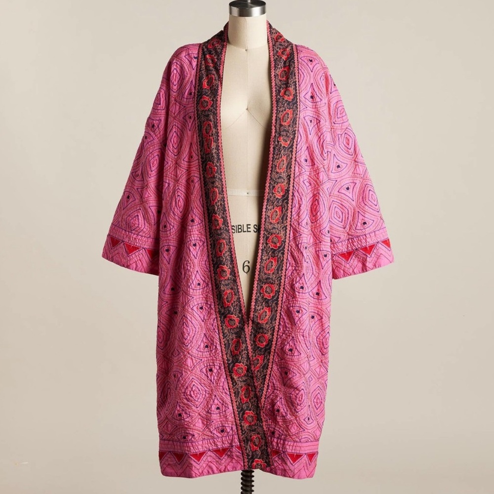 Sundance Royal Rose Reversible Embroidered Floral Kimono XS/S